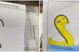 Uji kreativitas murid, guru ini dibuat takjub 11 hasil gambar siswanya