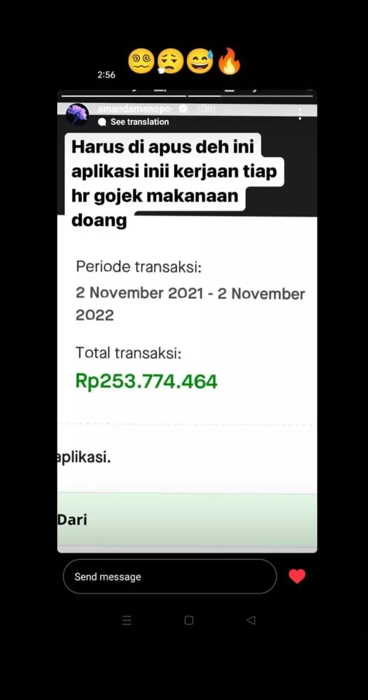 transaksi ojek online Amanda Manopo 250 juta © berbagai sumber