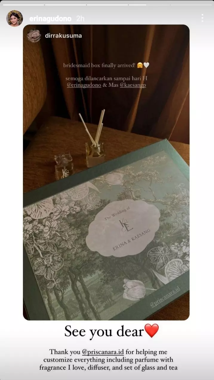 penampakan bingkisan bridesmaid pernikahan Erina-Kaesang © berbagai sumber penampakan bingkisan bridesmaid pernikahan Erina-Kaesang © berbagai sumber