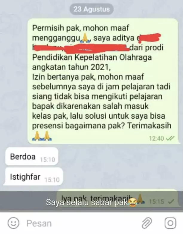 chat balasan kocak guru saat ditanya murid © berbagai sumber chat balasan kocak guru saat ditanya murid © berbagai sumber