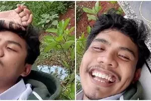 Momen haru pemuda 'healing' di makam ibu sambil curhat, bikin nyesek