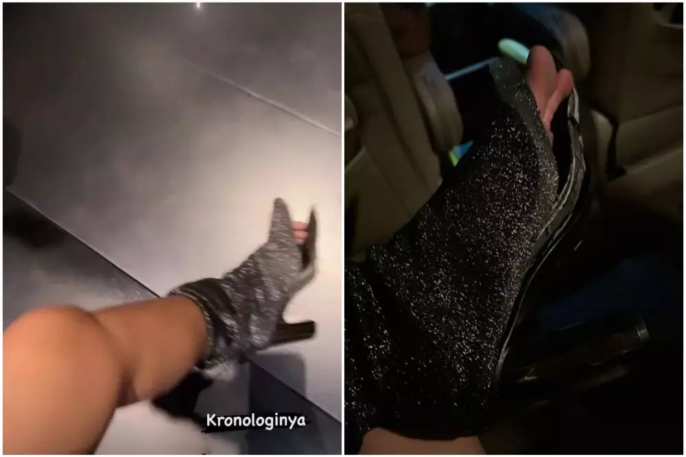 detik-detik sepatu happy jebol © instagram