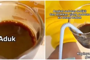 Cara unik menikmati kopi susu ini bikin hemat cucian gelas