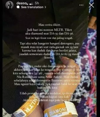 Nia Ramadhani serobot kursi penonton © berbagai sumber