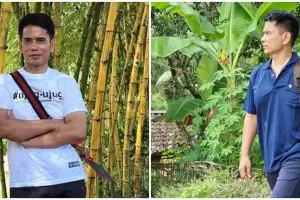 9 Potret kesederhanaan ayah Lesty, tiduran di teras dan bercocok tanam