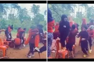 Definisi istri tertukar, bapak ini lomba gendong malah bawa bini orang