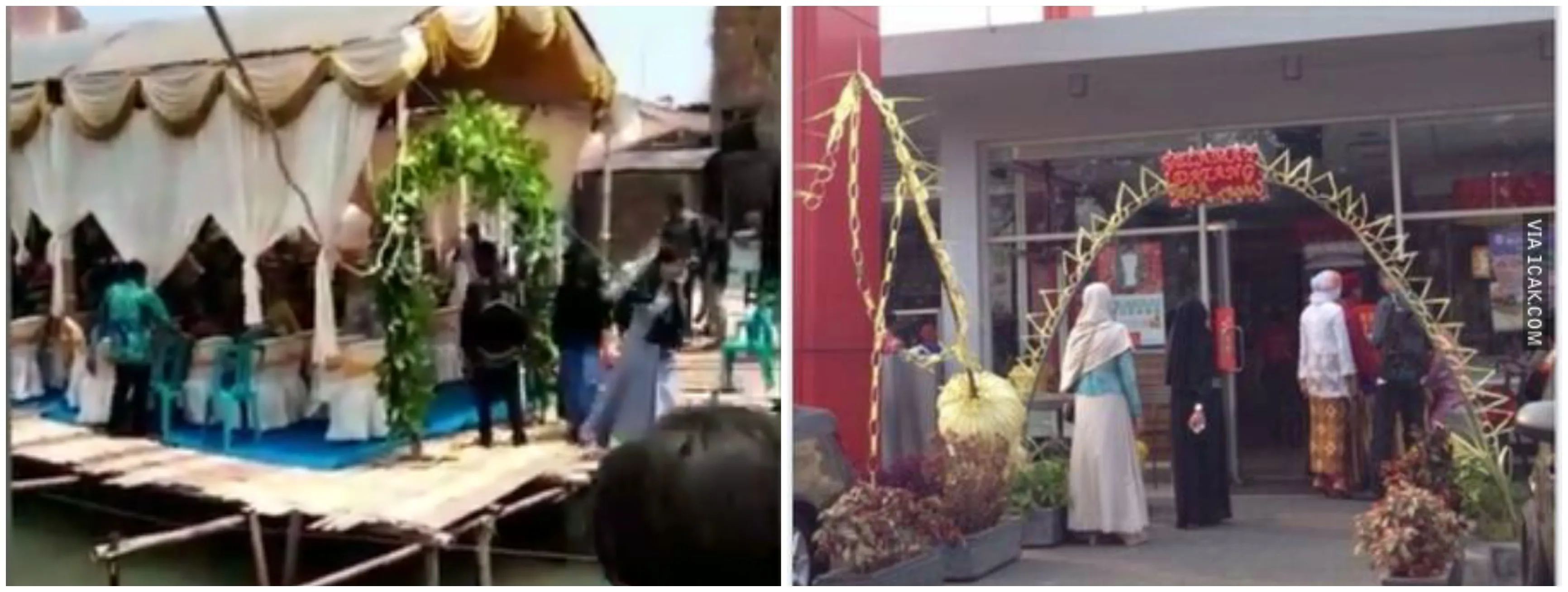 11 Lokasi dekorasi pelaminan ini unik, ada yang di atas genteng