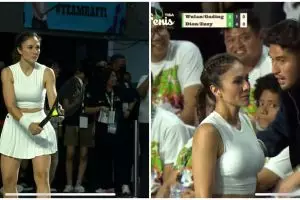 Gaya Wulan Guritno di Tiba Tiba Tenis, punya 3 anak pesonanya bak ABG