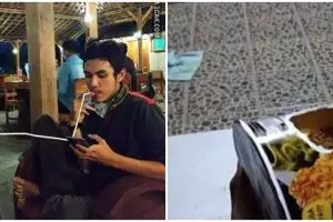 15 Momen lucu orang mau makan tapi ogah repot, tingkahnya suka-suka