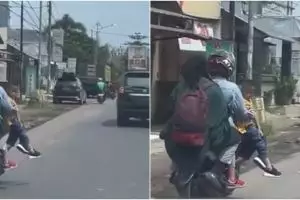 Aksi nekat pengendara motor angkut 5 penumpang sekaligus, tuai simpati