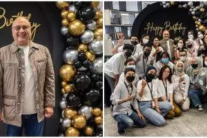 9 Momen ulang tahun Irwan Mussry ke-60, dirayakan bareng karyawan