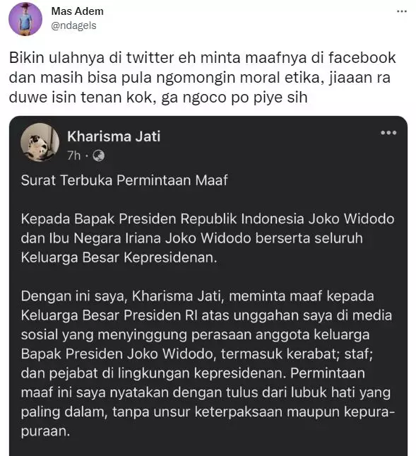 klarifikasi penghina iriana © berbagai sumber