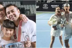 9 Potret kedekatan seleb 'Tiba-Tiba Tenis' dengan anak, bikin baper