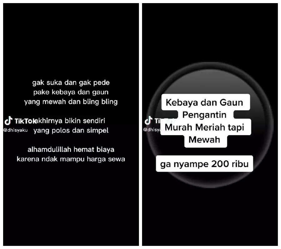 gaun pengantin 200 ribu © TikTok/@dhisyaku