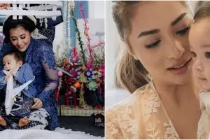 Beda gaya 5 pesinetron di acara tedak siten anak, anggun bersanggul