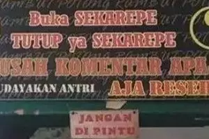 11 Tulisan nyeleneh gambarkan pedagang nggak niat jualan