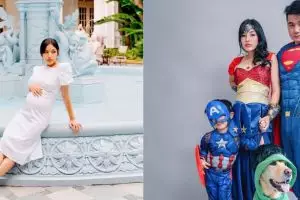 11 Potret Tiffany Soetanto istri Chef Arnold maternity tema superhero