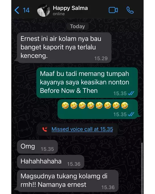 momen happy salma salah kirim wa ke ernest © berbagai sumber