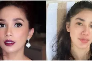 11 Pesona Ussy Sulistiawaty pakai vs tanpa makeup, alisnya tebal alami