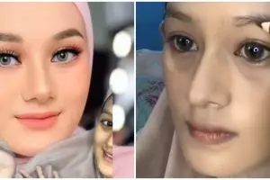 Potret transformasi wanita dandan jadi Dinda Hauw, hasilnya mirip pol