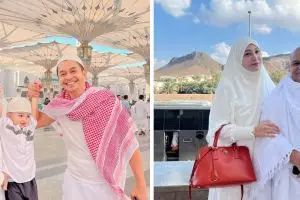 Hubungan sempat tak harmonis, 11 potret Adly Fayruz ajak mertua umrah