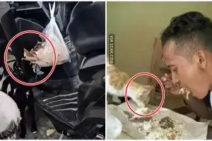 11 Momen lucu orang gagal makan, alasannya gara-gara diganggu hewan