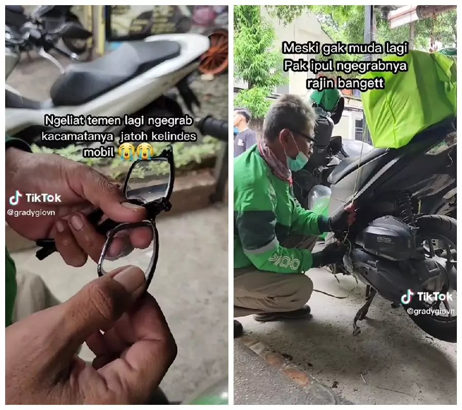 ojol patungan beli kacamata untuk kawan © TikTok/@gradygiovn