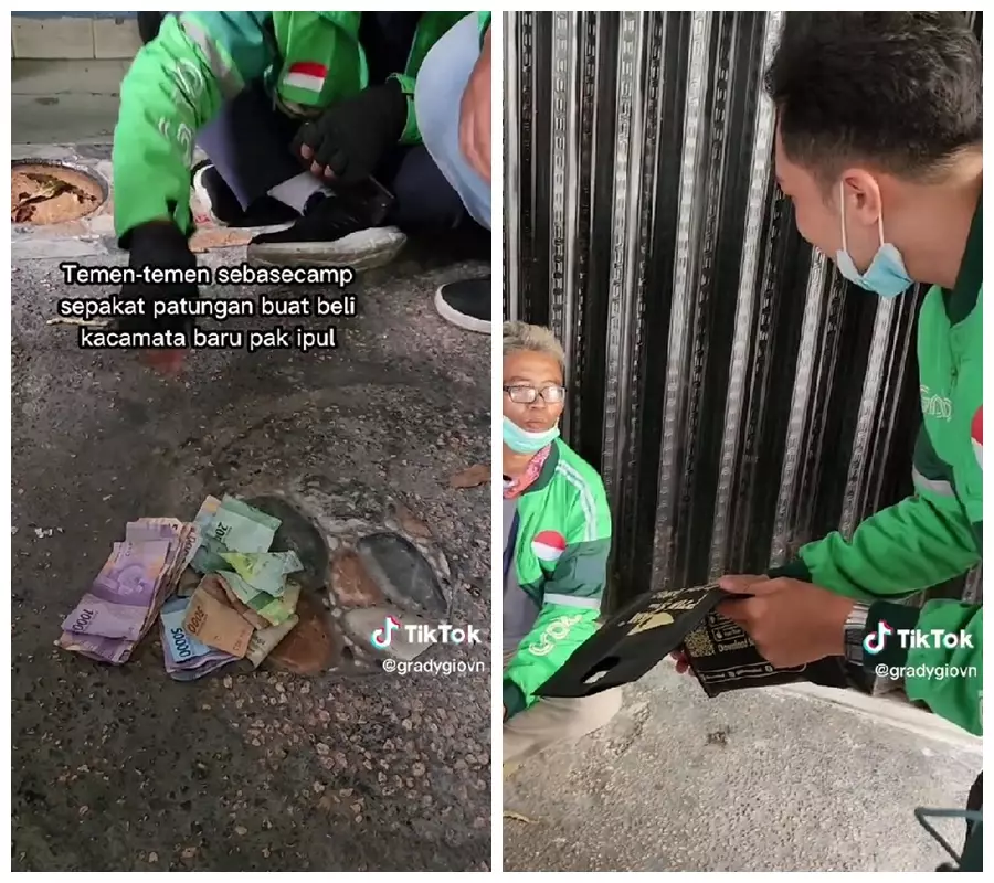 ojol patungan beli kacamata untuk kawan © TikTok/@gradygiovn