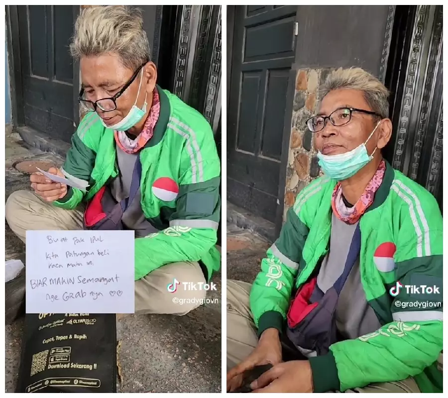 ojol patungan beli kacamata untuk kawan © TikTok/@gradygiovn