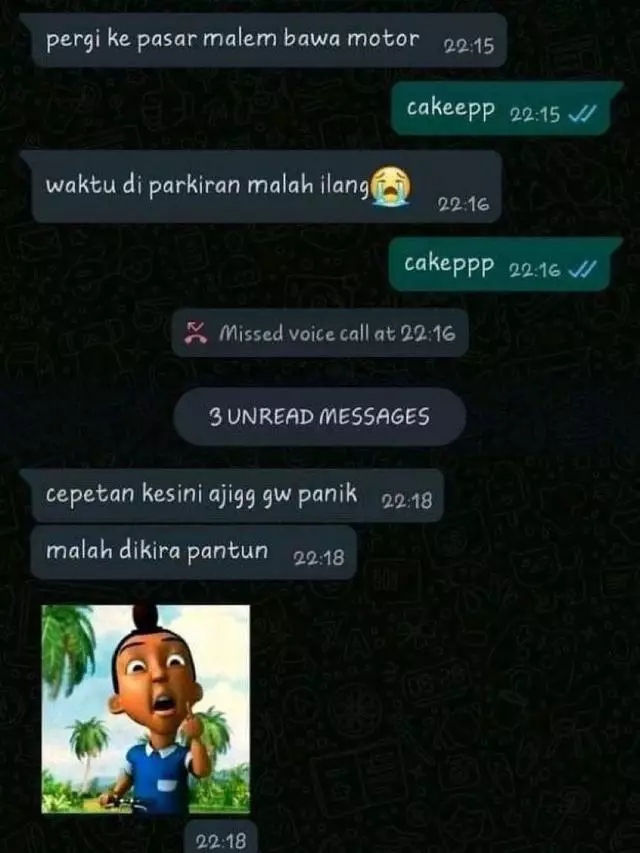 chat lucu dikira pantun © berbagai sumber