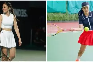 Gaya 9 seleb wanita usia 40-an main tenis, Yuni Shara body goals abis