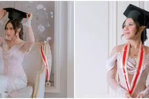 11 Momen wisuda Nadin Amizah pelantun 'Bertaut', sandang gelar S.I.Kom