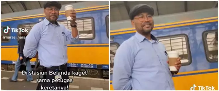 Petugas kereta api di Belanda ini ternyata lancar bahasa Jawa, logatnya medok banget