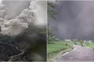 9 Potret terkini kondisi Gunung Semeru, jalanan tertutup awan guguran panas