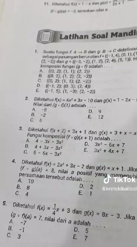 Soal Matematika TikTok Soal Matematika TikTok