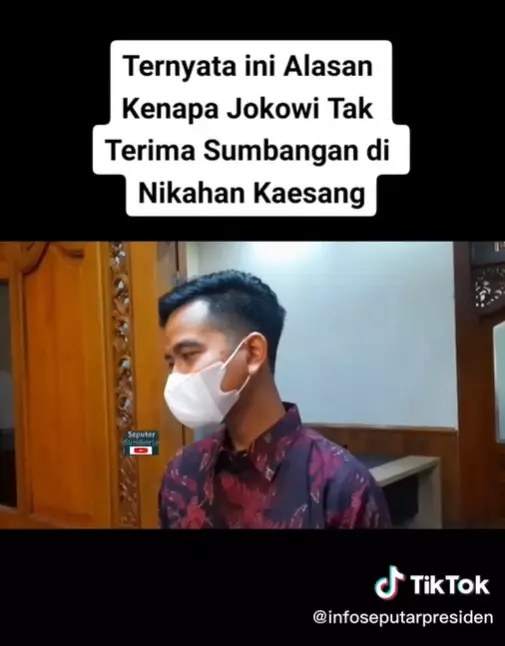 gibran ungkap alasan jokowi tak terima sumbangan di nikahan anaknya © berbagai sumber