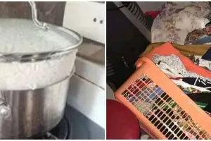 11 Momen apes saat mengerjakan kegiatan rumah tangga, bikin double capeknya