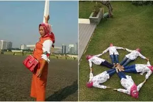 Jadi ras terkuat di bumi, begini 11 pose kocak emak-emak kalau difoto