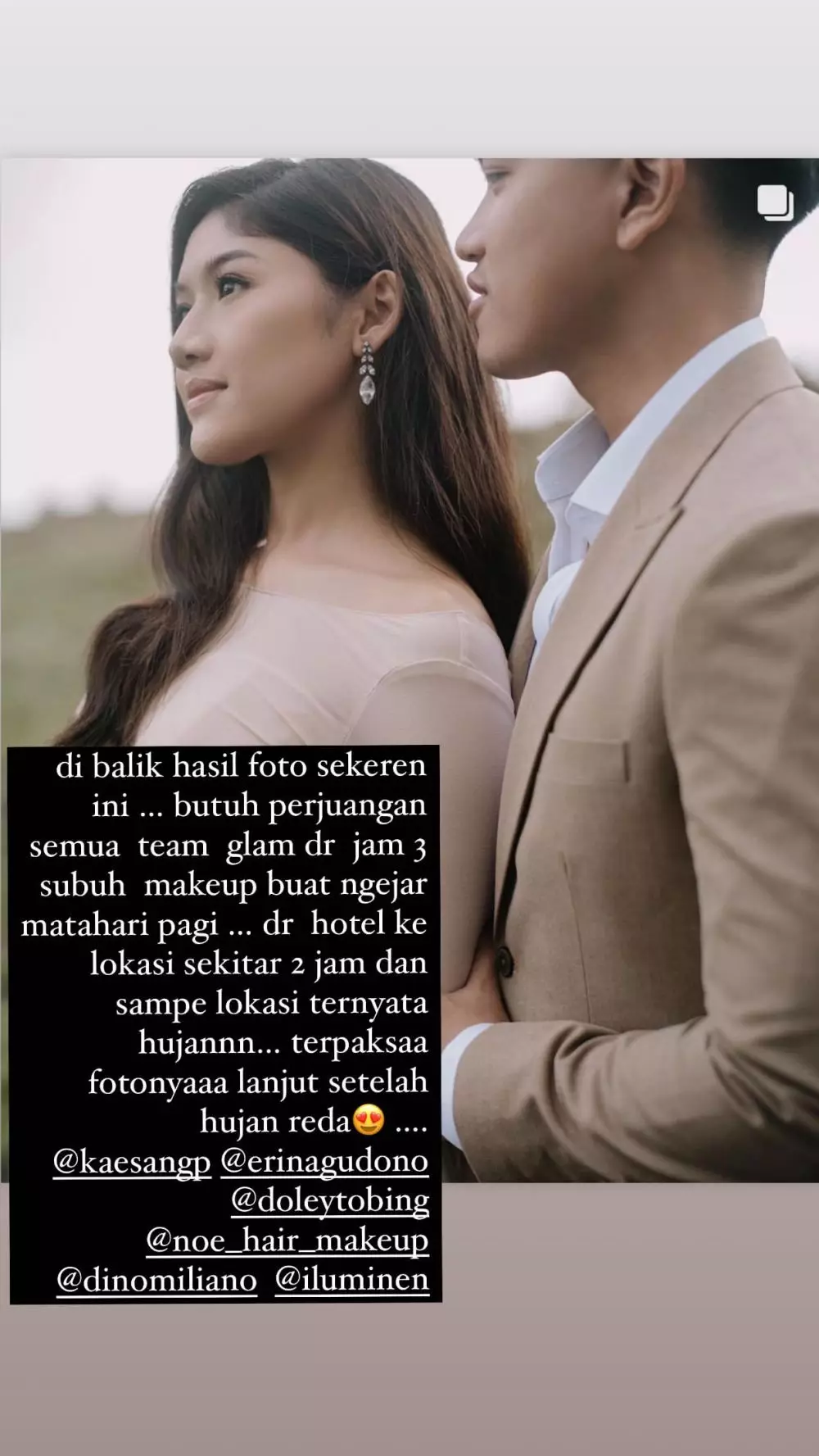 perjuangan prewedding kaesang erina © Instagram perjuangan prewedding kaesang erina © Instagram
