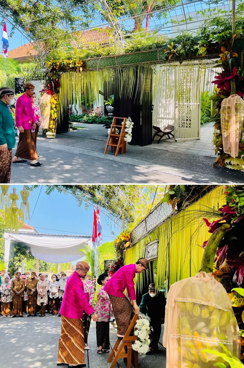 jokowi pasang bleketepe di siraman © berbagai sumber