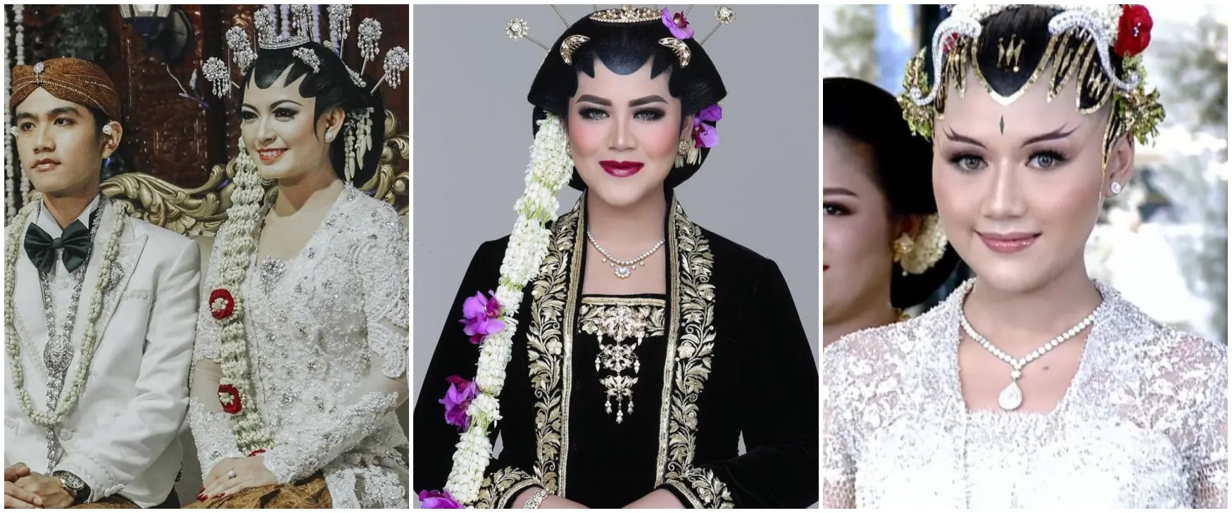 Kental adat Jawa, intip 9 beda gaya Selvi Ananda, Kahiyang Ayu, dan Erina Gudono saat akad nikah