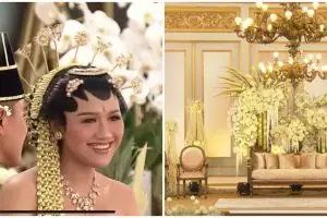 11 Potret dekorasi mewah resepsi pernikahan Kaesang-Erina, Pura Mangkunegaran disulap serba putih