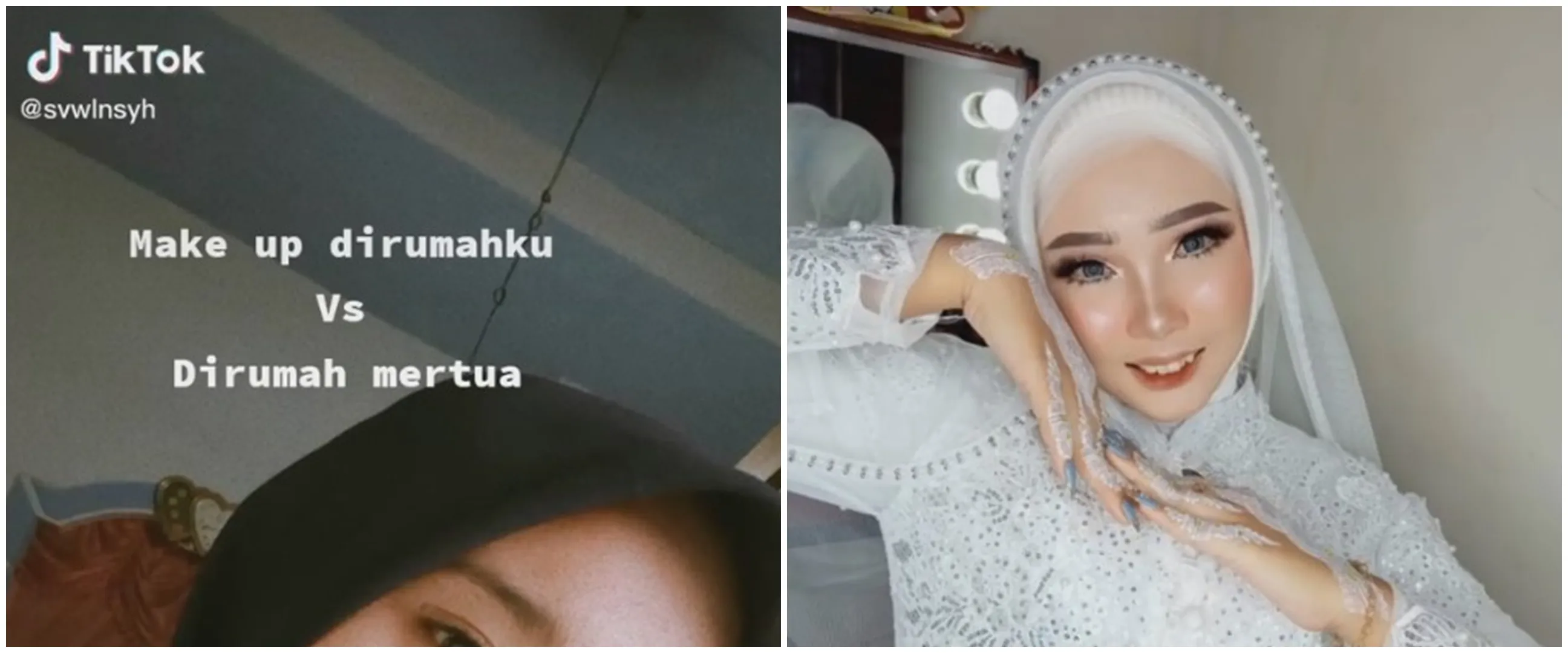 Beda makeup pengantin pilihan sendiri vs mertua ini bikin nyesek, hasilnya beda pol