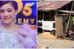 11 Penampakan rumah berlantai tanah Sridevi juara D'Academy 5, bak mandinya berupa drum berkarat