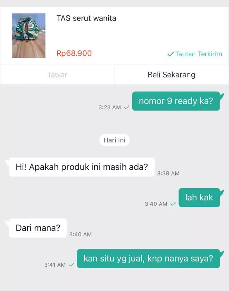 jawaban nggak terduga penjual online shop © berbagai sumber