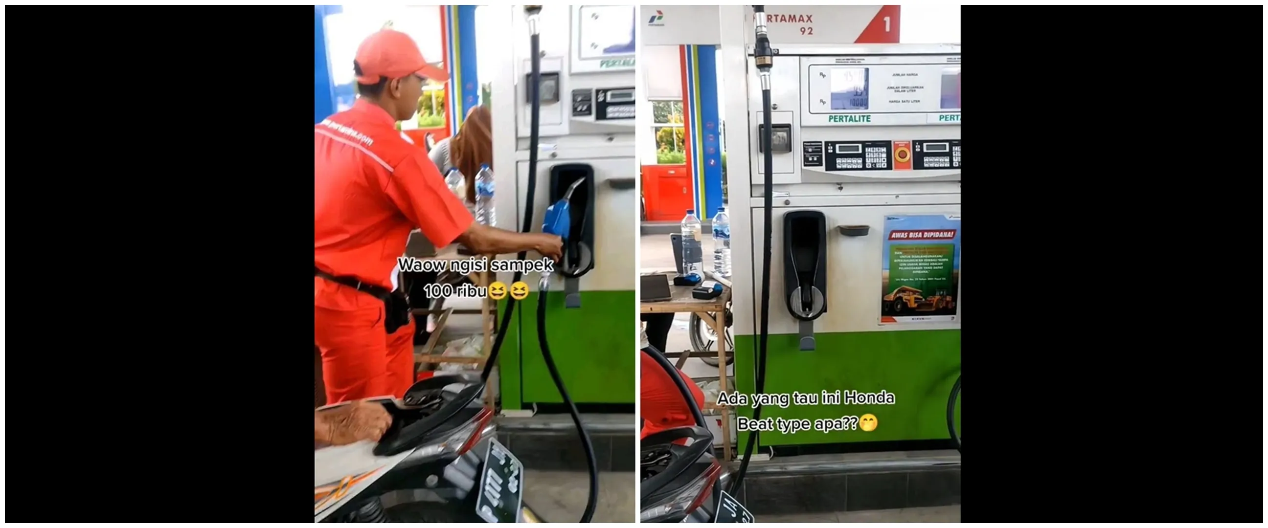 Antre isi bensin, penampakan motor matic ini dijamin bikin pengendara lain gagal fokus