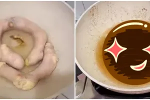 Apesnya wanita ini masak daechang ala Korea, hasilnya bikin terkejut