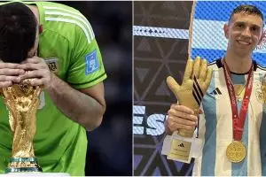 Emiliano Martinez raih gelar kiper terbaik di Piala Dunia 2022, momen selebrasinya malah panen hujatan