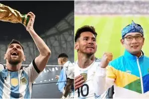 Lionel Messi unggah potret menang Piala Dunia 2022, Ridwal Kamil beri respons kocak di kolom komentar