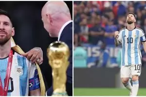 Penampakan sepatu Lionel Messi, bertuliskan nama cinta sejatinya